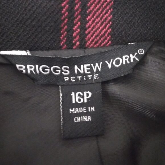 Briggs NY | NWT Plaid Red Black Wool Blazer Jacket | Size 16P - Picture 11 of 11